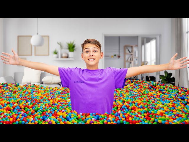 Vania Mania Kids Filling Entire House With Plastic Balls