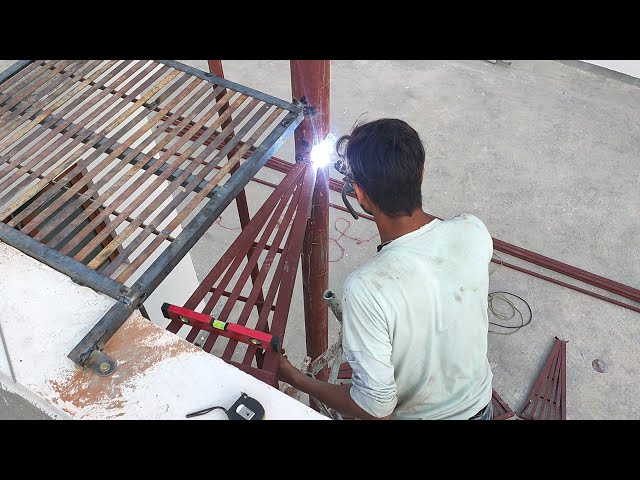 How to install metal stair /making A iron spiral stair easy metalworking