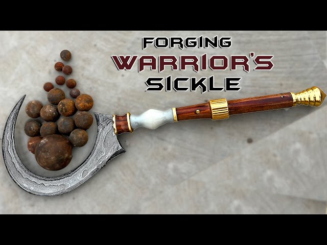 Forging DAMASCUS SICKLE out of Bearing Balls