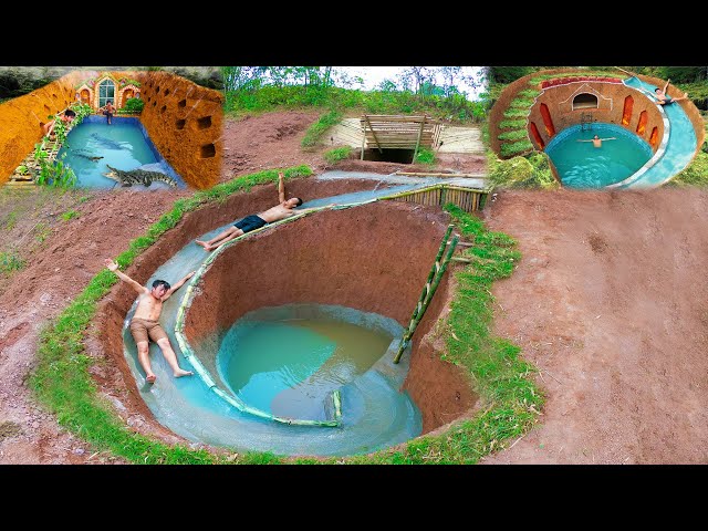 Top 3 The Best Video Build Swimming Pool Water Slide Around Secret Underground House