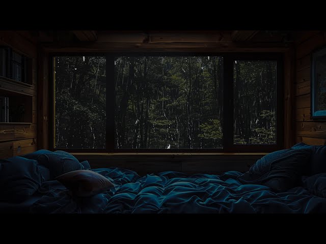 Soothing Rain Sound by the Window ⛈️ Relaxing with Rain Sound in the Dark Atmosphere,Rain Background