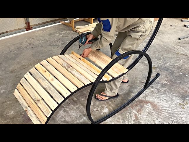 DIY - Rocking Chair Relaxing Iron Box And Wood // Simple How To Do It !!