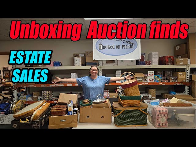 Unboxing Unique Auction Finds! Hidden Treasures uncovered! Jewelry, large diamond ring Elvis & more!