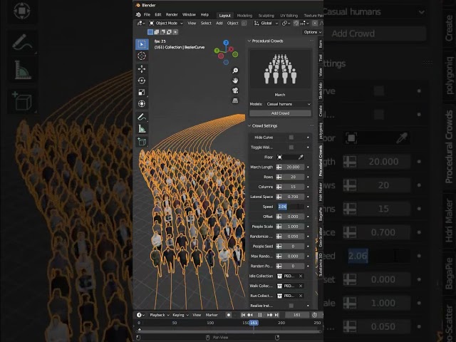 Easy CROWDS in Blender with Procedural Crowds