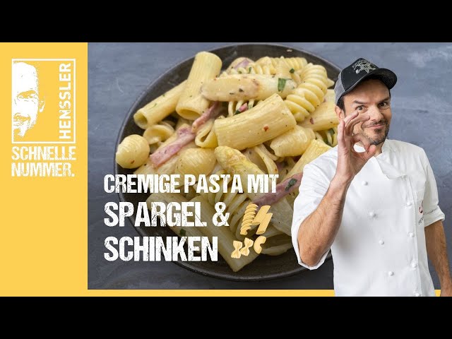 Schnelles Cremige Pasta mit Spargel und Schinken Rezept von Steffen Henssler
