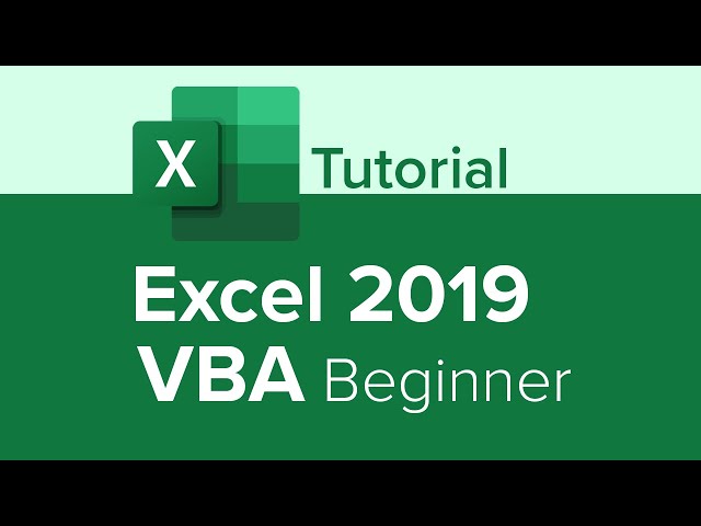 Excel 2019 VBA Beginner Tutorial