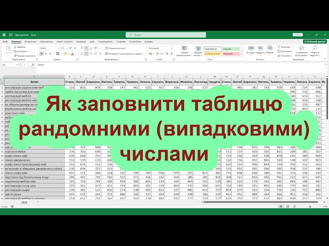 Як заповнити таблицю Excel рандомними (випадковими) числами