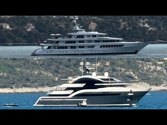 Superyacht UTOPIA & DAR anchor in front of Larvotto beach in Monaco