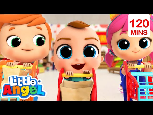 Healthy Supermarket Shopping with Baby John! | Little Angel | Kids Songs & Nursery Rhymes