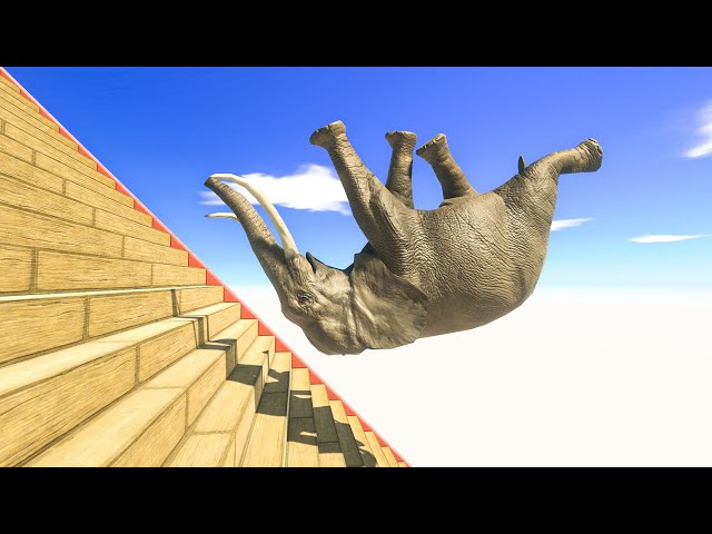 Falling Down the Stairs Challenge - Animal Revolt Battle Simulator