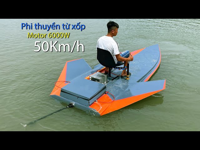 Making boats from foam using 6000W electric motor