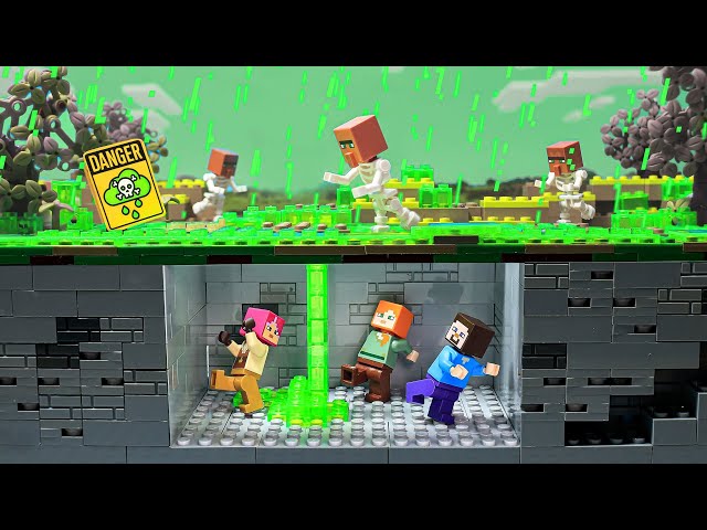 Acid Rain | Minecraft, But WATER KILLS YOU!  - LEGO Minecraft Animation
