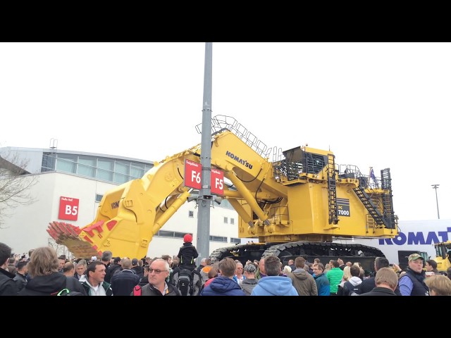 Huge Komatsu PC7000 Mining Excavator Demo At Bauma Expo 2016