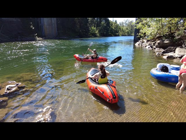 PACKRAFTING the Clackamas River right outside PORTLAND OREGON- Barton Park to Carver Boat Ramp.