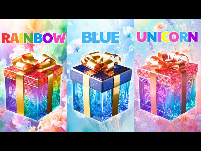 Choose Your Gift 🎁💝 |  3 Gift Box Challenge Rainbow , Blue or Unicorn 🤩😍😭 | How Are Your Lucky?