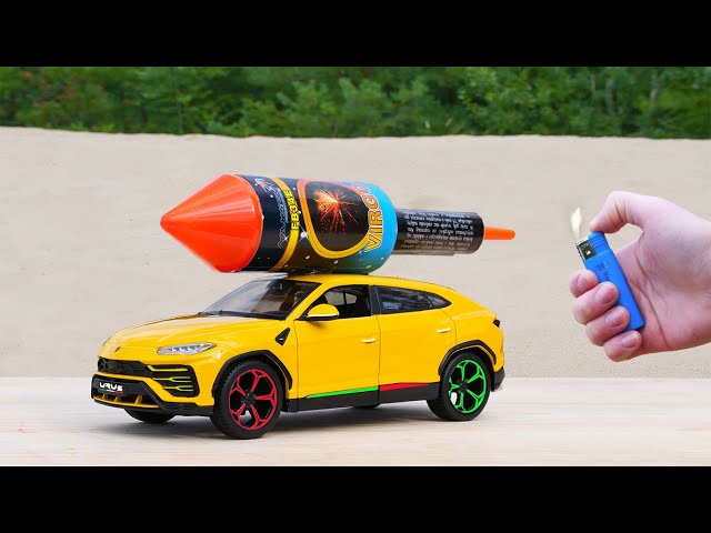 Toy Lamborghini vs XXL Rocket !