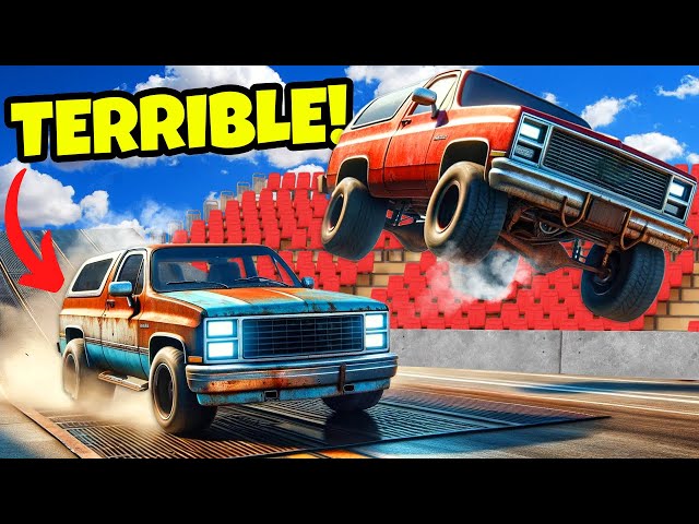 Upgrading TERRIBLE SUVS For a JUMP RACE in BeamNG Drive Mods!
