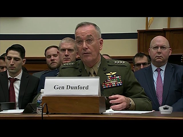 Gen. Joe Dunford delivers his opening remarks to the HASC