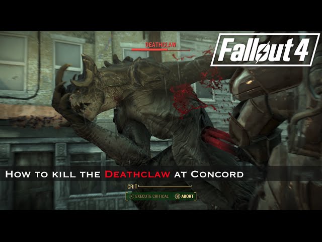 Fallout 4 -  How To Easily Kill the Deathclaw at Concord [without Upgrades]