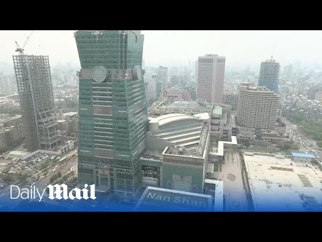 LIVE: City view of Taipei after strong 7.2 magnitude earthquake hits