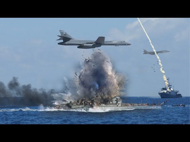 U.S. B-1 Bomber Squadron Destroy Rebel Ships in the Red Sea