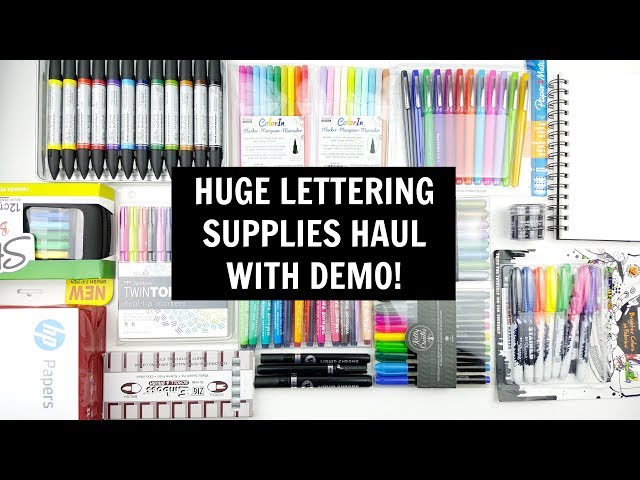 PEN HAUL with swatches 2018 | Huge Lettering Supplies and Stationery Haul with Demos