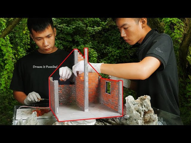 How to make the most beautiful mini house bricklaying in the mountain - Part 1 | HD 4K