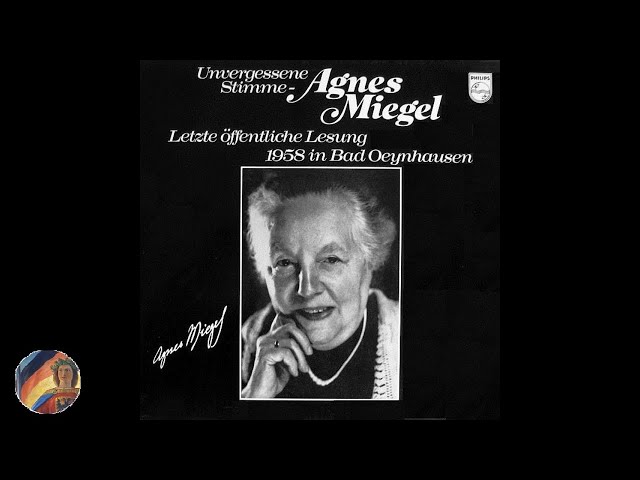 Agnes Miegel: Letzte öffentliche Lesung (Aufnahme 1958 - Bad Oeynhausen)