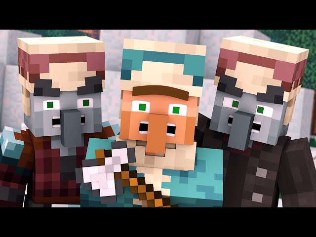 Villager vs Pillager Life Winter War 4 - Alien Being Minecraft Animation