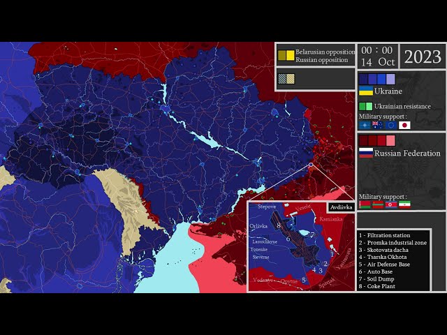 Russo-Ukrainian War (2022-2024), 2 years of the Russian invasion of Ukraine/俄烏戰爭兩周年，戰線變化