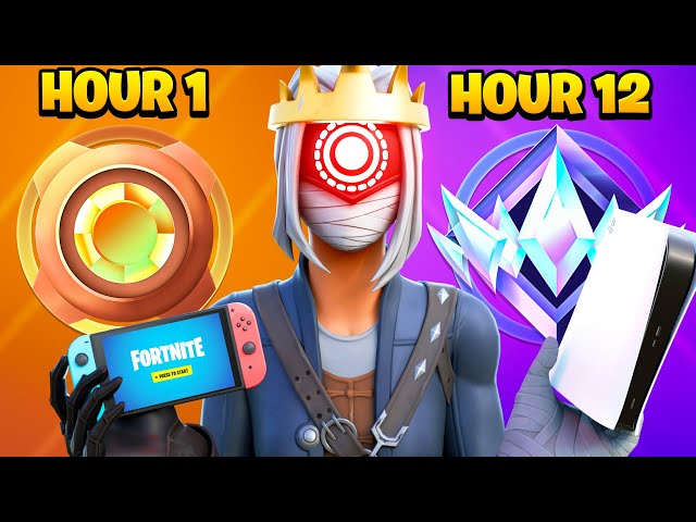 Bronze to UNREAL using EVERY CONSOLE in 12 HOURS (Solo Fortnite Ranked)