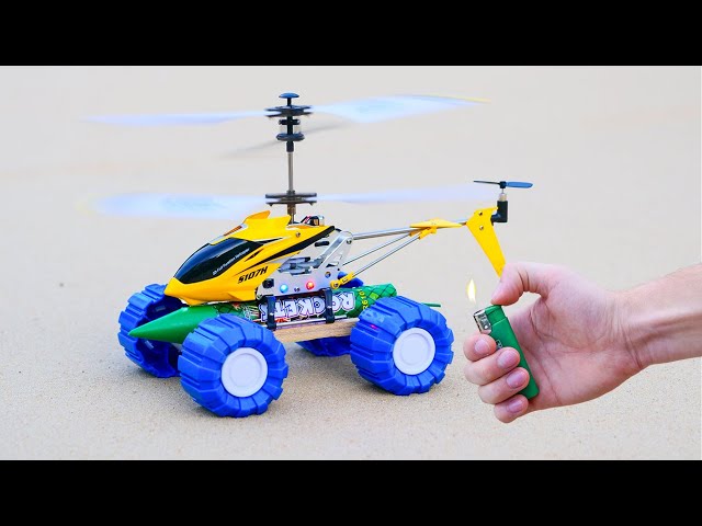 Will the helicopter take off ?  Rc Toy Helicopter on Wheels and Rocket !