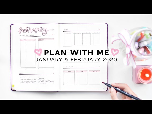 bullet journal plan with me 💗 january + february 2020