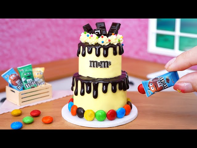 🎂 The Most Miniature Chocolate Cake Decorating with M&M Candy | Sweet Cake Idea Recipe