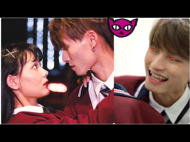 Love between vampire boy 😈 and cute girl 🙎，vampire deskmate，love school story chapter1【EP1/3】 HD