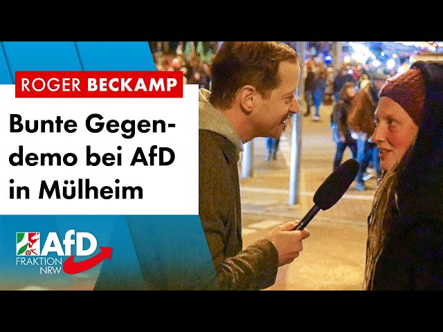Bunte Gegendemo beim AfD-Bürgerdialog in Mülheim