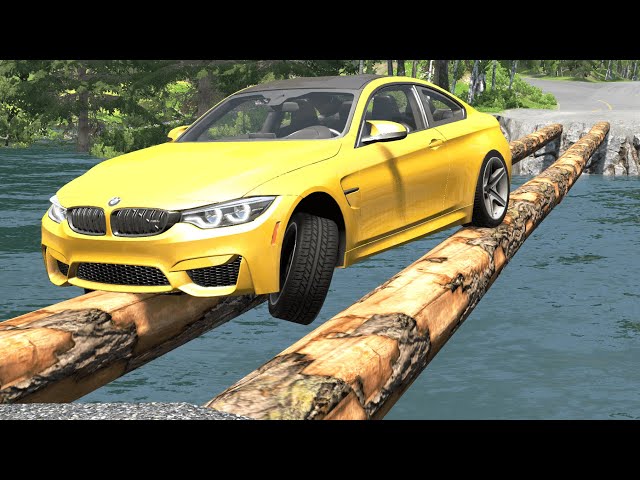 Cars vs Log Bridge – BeamNG.Drive