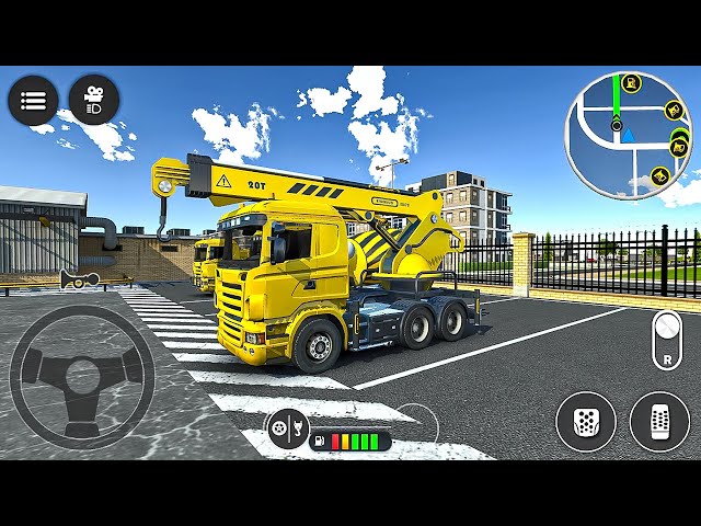 Bridge Construction on Highway - Mobile Crane Truck Simulator - Android Gameplay