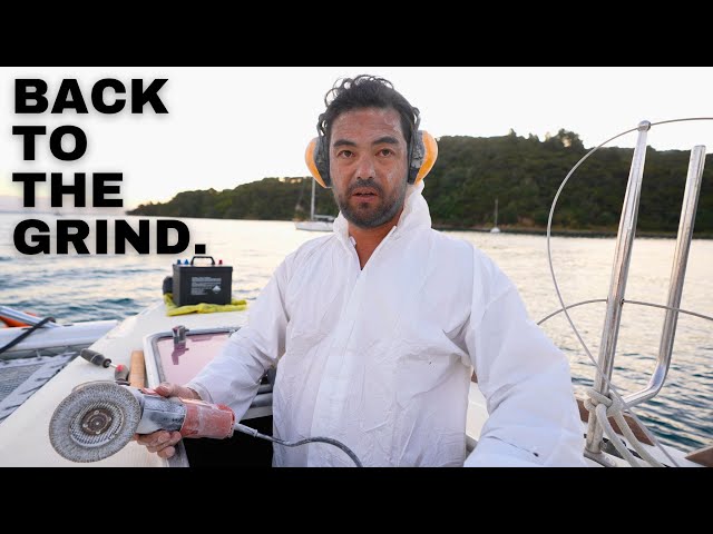 GRINDING FIBERGLASS INSIDE THE BOAT IS NEVER FUN… - Sailing NZ pt 2