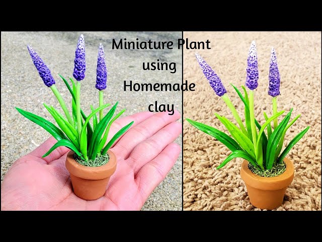 Miniature plant/Clay Hyacinth/ Clay miniature/Homemade clay/art and craft