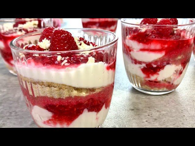 Grab some Raspberries and make this easy Dessert in 5 min - Delicious Dessert in a Jar # 73