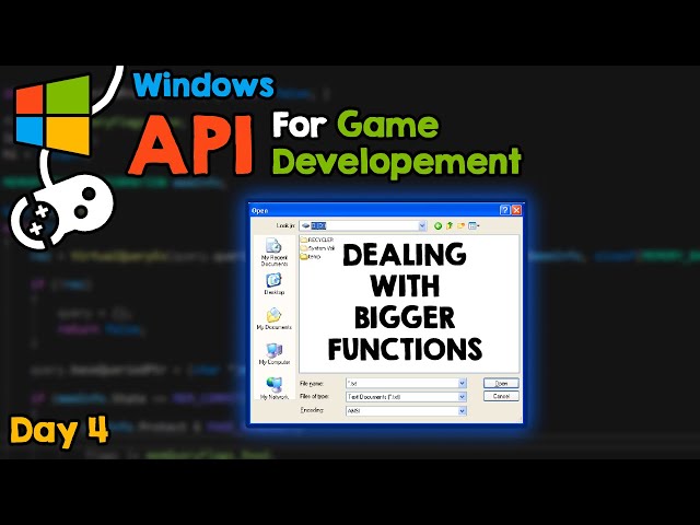 Opening a file dialogue, your first bigger windows function. WIN API for Game Developers, day 4.