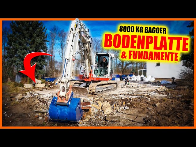 BODENPLATTE & FUNDAMENT mit 8000 KG Bagger abreißen! | Home Build Solution