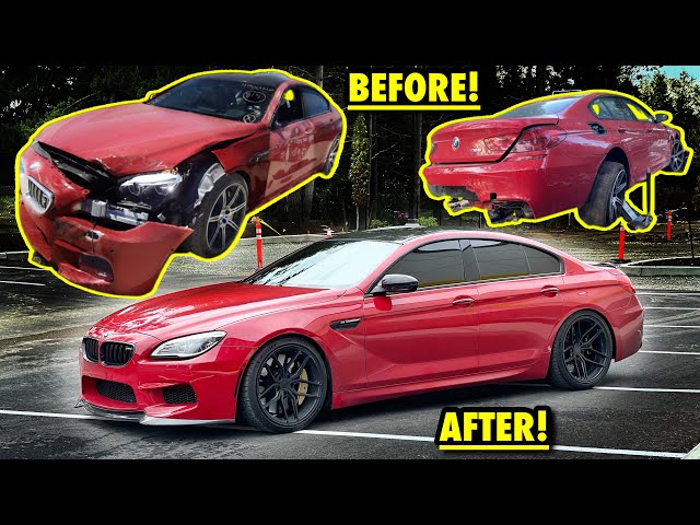 REBUILDING A DESTROYED 2018 BMW M6 COMPETITION IN MINUTES!
