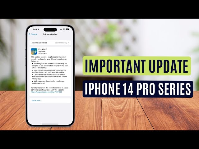 Important update for iPhone 14 Pro & iPhone 14 Pro Max - iOS 16.0.3 is here !