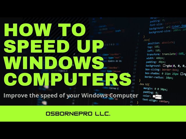 How To Speed Up a Slow Windows Computer