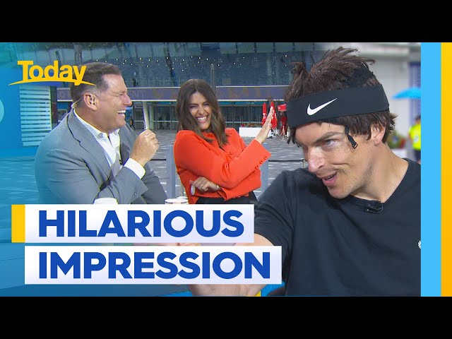 Hilarious tennis impersonator catches up with the show | Today Show Australia