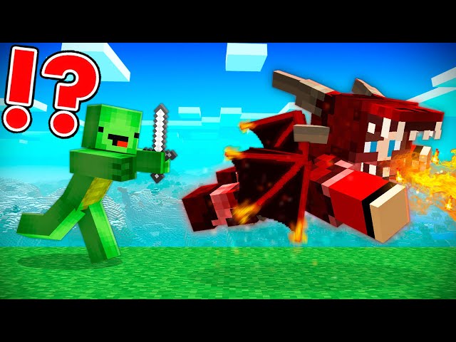 DRAGON Armor Speedrunner vs Hunter in Minecraft - Maizen JJ and Mikey