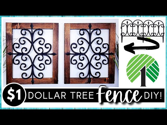 NEW DOLLAR TREE FENCE DIY | Iron Look Garden Fence Craft | Farmhouse Wall Decor | Solid Wood Frame