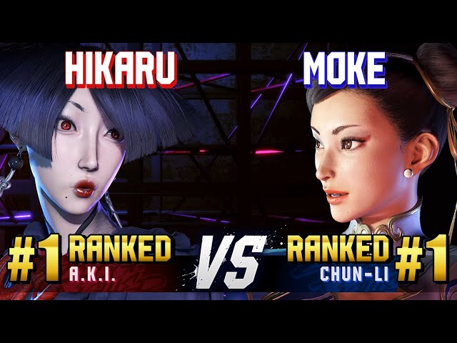 SF6 ▰ HIKARU (#1 Ranked A.K.I.) vs MOKE (#1 Ranked Chun-Li) ▰ High Level Gameplay